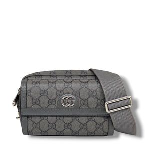 Gucci GG Supreme Monogram Small Crossbody Bag (Grey)